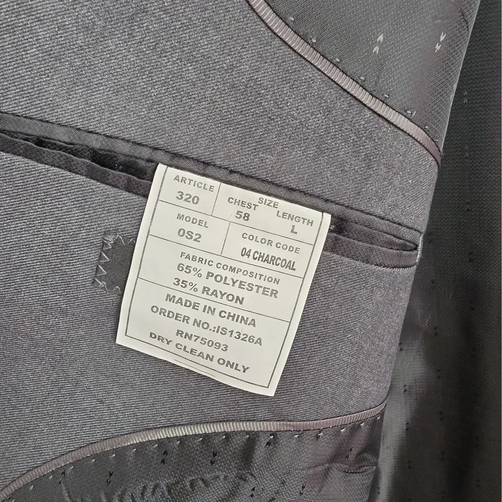 Angelo Rossi Blazer Men's Size 58L Dark Gray Hand Tailored Two Button
